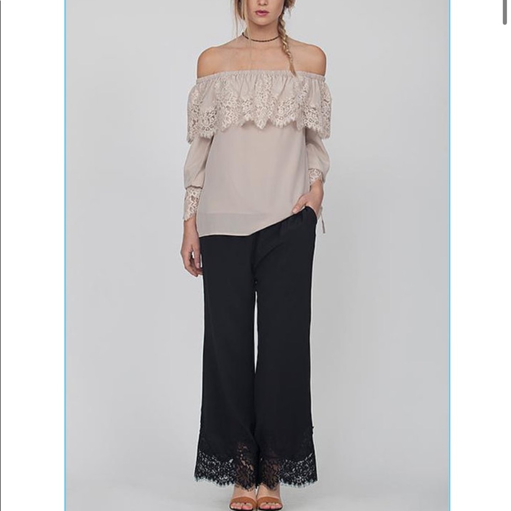 Silk wide leg pants